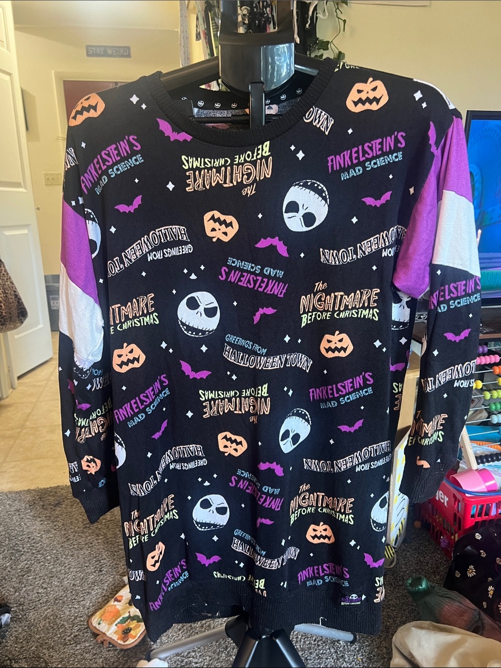 Disney The Nightmare Before Christmas Black Graphic Pajama Dress